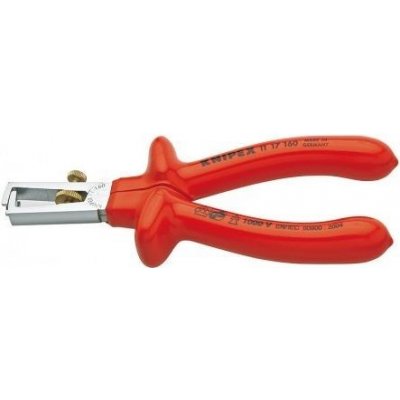 KNIPEX - kleště odizolovací - 160mm - pro dráty s umělohmotnou nebo gumovou izolací max. Ø 5.0mm, VDE izolace nanášená ponorem, chrom (1107160) – Zboží Mobilmania