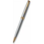 Parker Sonnet Stainless Steel GT kuličkové pero dárková sada s koženým pouzdrem 1502/5291517 – Zboží Živě