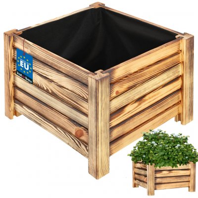 Bestent Dřevěný květináč Hnědý 38x38x25 cm – HobbyKompas.cz