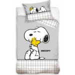 Carbotex povlečení Snoopy Nejlepší Kamarádi šedé 100 x 135 , 40 x 60 cm – Zboží Mobilmania