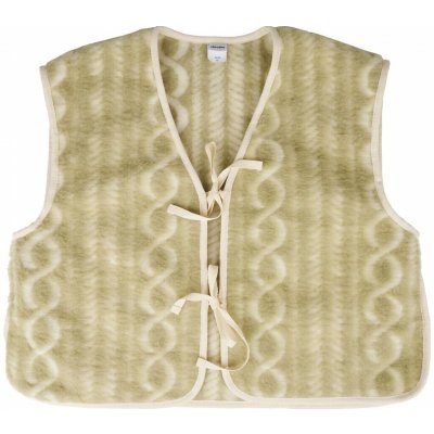 Vlnka dámská vlněná crop vesta na zavazování zelená – Sleviste.cz