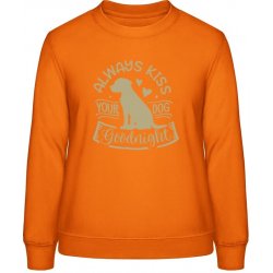 AWDis Sweat mikina Design Always kiss your dog Orange Crush