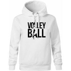 Volleyball nápis Oversized mikina dámská Moon kratší + širší Bílá