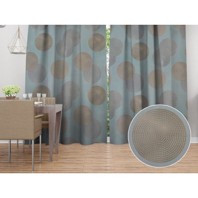 Biante Sametový závěs Tamara TMR-058 Designové kruhy na modrošedém 145x220 cm – Hledejceny.cz