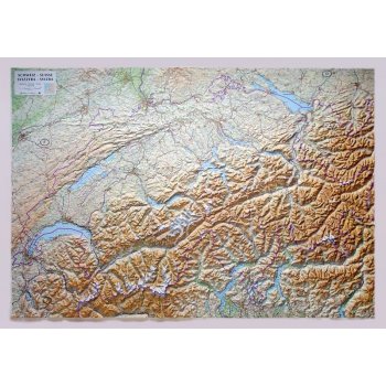 L.A.C. Švýcarsko - plastická mapa 121 x 84 cm Varianta: bez rámu, Provedení: plastická mapa