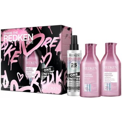 Redken Volume Injection Vánoční Sada Šampon 300 ml + kondicionér 300 ml + sprej One United 150 ml – Zbozi.Blesk.cz