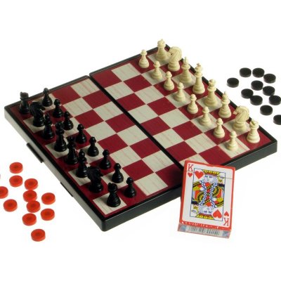 Ostatní šachy magnetické 24x24cm + dáma + karty – Zboží Živě