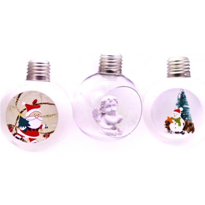 CoolCeny Vánoční baňky s LED osvětlením a postavičkami uvnitř 3 kusy – Zboží Mobilmania