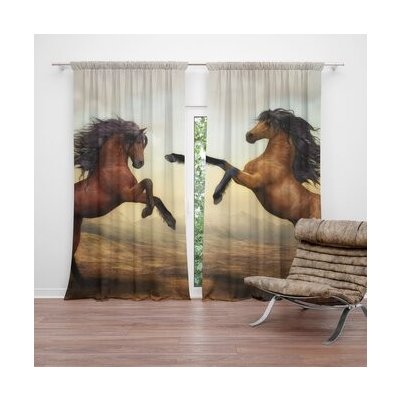 Sablio Závěs Vzpínající se koně: 2ks 140x250cm – Hledejceny.cz