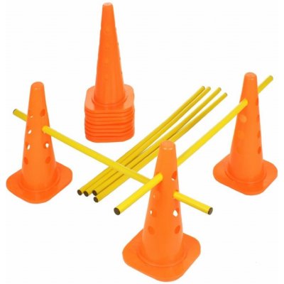 Merco Tréninková sada překážka 12x kužel s otvory 46cm + 6x tyče 100cm – Zboží Dáma