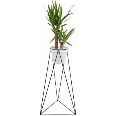 HowHomely Stojan na květináč TRIANGL 90x50 cm černá DD0038 – Zboží Dáma