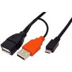 Roline 19.08.1009 USB 2.0 USB A(F) + USB A(M) - microUSB B(M), OTG, 1m,černý – Zbozi.Blesk.cz