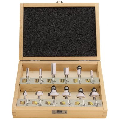 Makita D-57065 sada fréz S=6 mm v dřevěné krabičce - 12 ks – Sleviste.cz