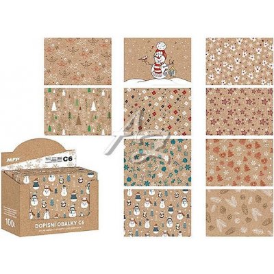 MFP obálka C6 90g. vánoční Kraft mix – Zboží Dáma