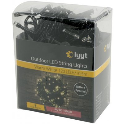Lyyt BLS120WW světelný řetěz na baterie s časovačem 120x LED teplá bílá – Hledejceny.cz