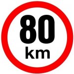 Samolepka omezení rychlosti 80 km/hod z retroreflexní fólie – Sleviste.cz