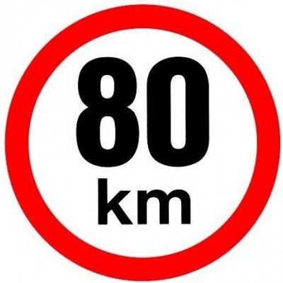 Samolepka omezení rychlosti 80 km/hod z retroreflexní fólie – Sleviste.cz