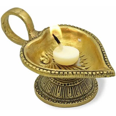 Nefertitis Svícen mosaz na čajové a ghee svíčky Diya Srdce NF21645 - 4 x 11 cm – Zboží Mobilmania