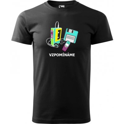 Pánské triko s retro motivem Vzpomínáme černá – Hledejceny.cz