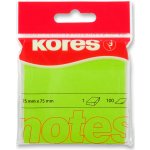 Kores samolepicí bloček neon zelený 75 x 75 mm, 100 listů – Zboží Živě