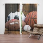 Závěsy Sportovní míče: 2 ks - 140x250 cm - Sablio – Hledejceny.cz