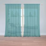 Sablio Záclony Zelenomodrá: 2ks 150x250cm – Zboží Mobilmania