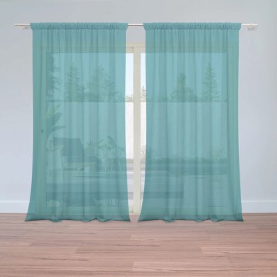 Sablio Záclony Zelenomodrá: 2ks 150x250cm – Zboží Mobilmania