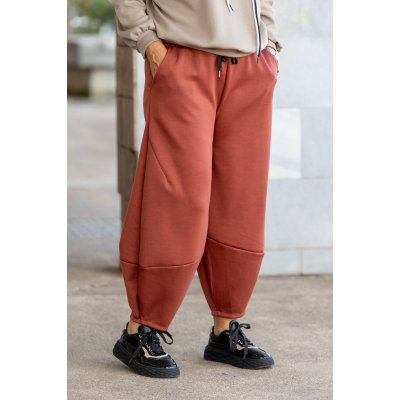 Italy fashion Dámské harémové kalhoty DAHLIA Cihlová – Sleviste.cz