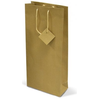 Papírová taška na 2 láhve, přírodní hnědá T0043 – Zboží Mobilmania