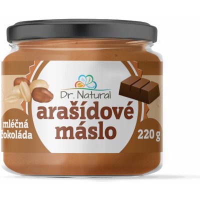 Dr.natural arašídové máslo jemné s mléčnou čokoládou 220 g