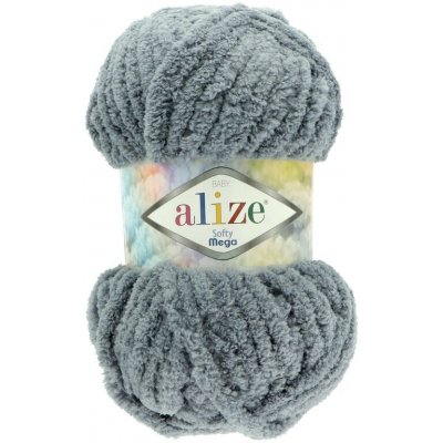 Alize Softy Mega 119 tmavě šedá – Zboží Mobilmania