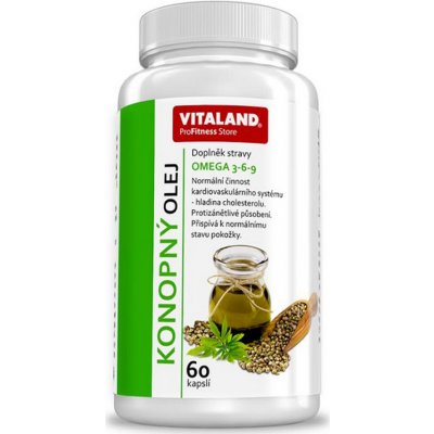 Vitaland Konopný olej s omega 3-6-9 60 kapslí