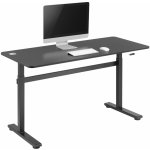 Ergo Office Stůl Sit-stand 140x60cm Ručně výškově nastavitelný kancelářský stůl Černá barva – Zbozi.Blesk.cz