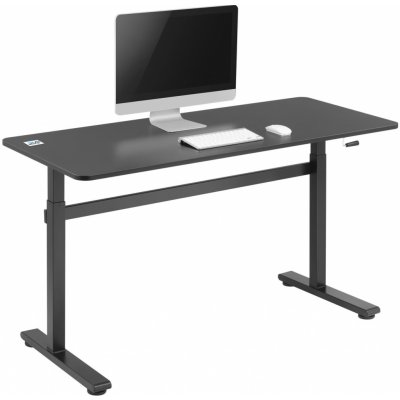 Ergo Office Stůl Sit-stand 140x60cm Ručně výškově nastavitelný kancelářský stůl Černá barva – Zbozi.Blesk.cz