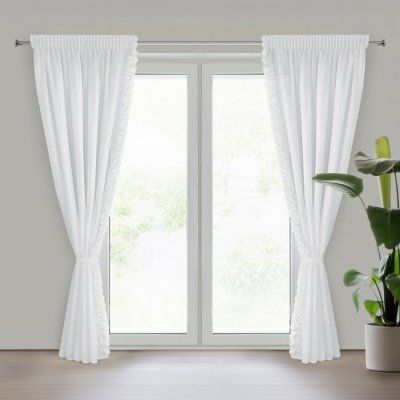 Hotový závěs ROSES bílý - na pásce – Hledejceny.cz