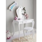 Shabby Chic PHO0403 Dětský toaletní stolek se zrcadlem a židličkou 108x71x39,5cm růžový – Zboží Mobilmania