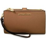 Michael Kors peněženka wristlet saffiano leather double zip luggage hnědá – Hledejceny.cz