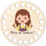 Dřevěný svět online Podtácek 10 cm, Brzy se uzdrav, holčička – Zboží Dáma