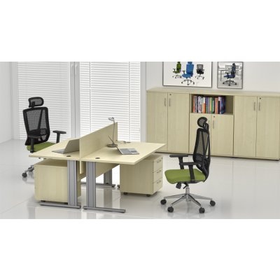 NABYTEK-DESIGNOVY.CZ - ZEP 2.6 12 Sestava kancelářského nábytku Komfort 2.6 javor – Zboží Dáma