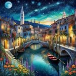 NORIMPEX Diamantové malování Noční Benátky 30 x 40 cm – Sleviste.cz