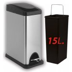 Toro Nerezový nášlapný odpadkový koš 15 l – Zbozi.Blesk.cz