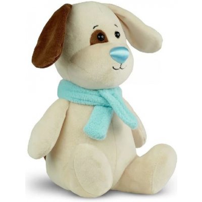 pes Plush Scarves Animals krémový s modrým nosíkem 25 cm