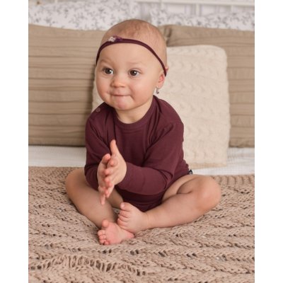JOŽÁNEK Kojenecké body s dlouhým rukávem bordo bordo – Hledejceny.cz