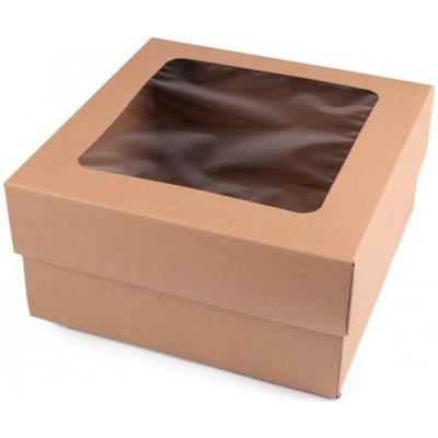 Stoklasa Krabice papírová s průhledem přírodní 20 x 20 x 10,5 cm – Zboží Mobilmania