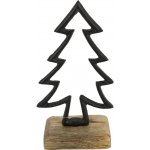 Textilomanie Vánoční dekorace CHRISTMAS TREE z mangového dřeva 17cm, černá – Zboží Dáma