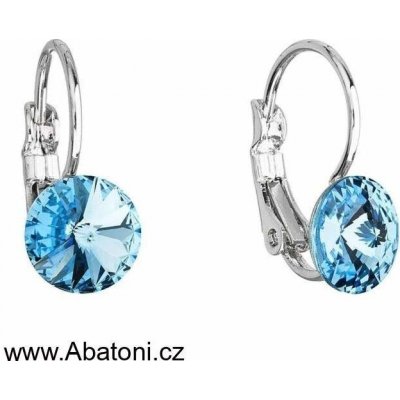 Swarovski Elements Rivoli vlepený krystal Dětské Ocelové náušnice visací modré kulaté 51031.3 Aquamarine modrá světlá azurová nebeská – Sleviste.cz