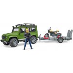 Bruder 2598 Land Rover Defender s přívěsem + Ducati Scrambler Cafe Racer a řidič 1:16 – Zboží Mobilmania
