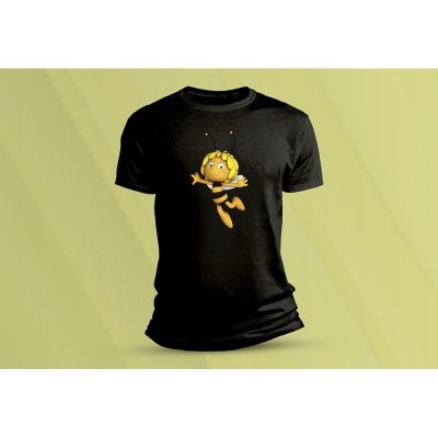 Sandratex dětské bavlněné tričko Včelka Mája černá – Zboží Dáma