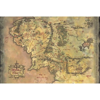 Postershop Plakát - The Lord of the Rings (Middle Earth Map) – Zbozi.Blesk.cz