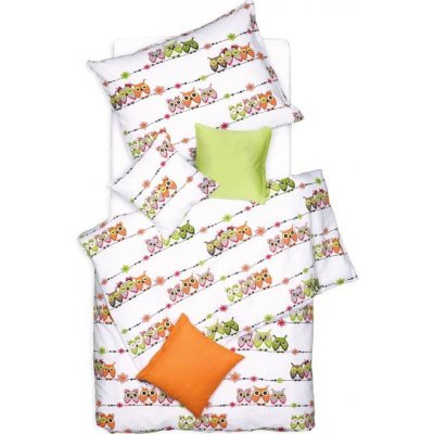 SCANquilt povlečení sovičky bílopestrá 90 x 135 cm 45 x 65 cm – Zboží Dáma
